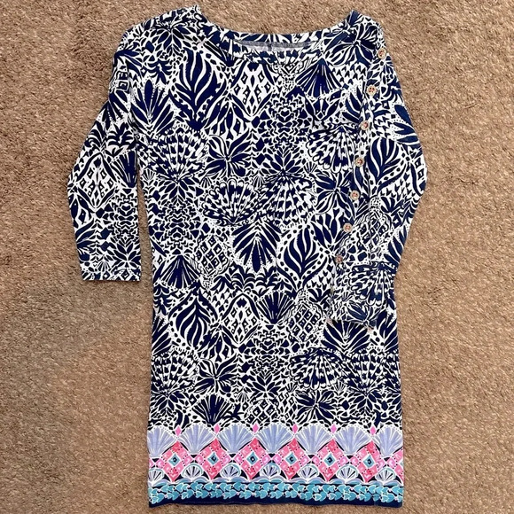 Lilly Pulitzer Vivvy Dress By Land or By Sea High Tide Navy Size XSmall XS - Picture 16 of 16